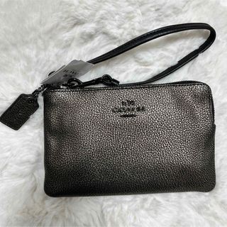 コーチ(COACH)のcoach（coach）リストレット 財布 ポーチ カード ゴールド(財布)