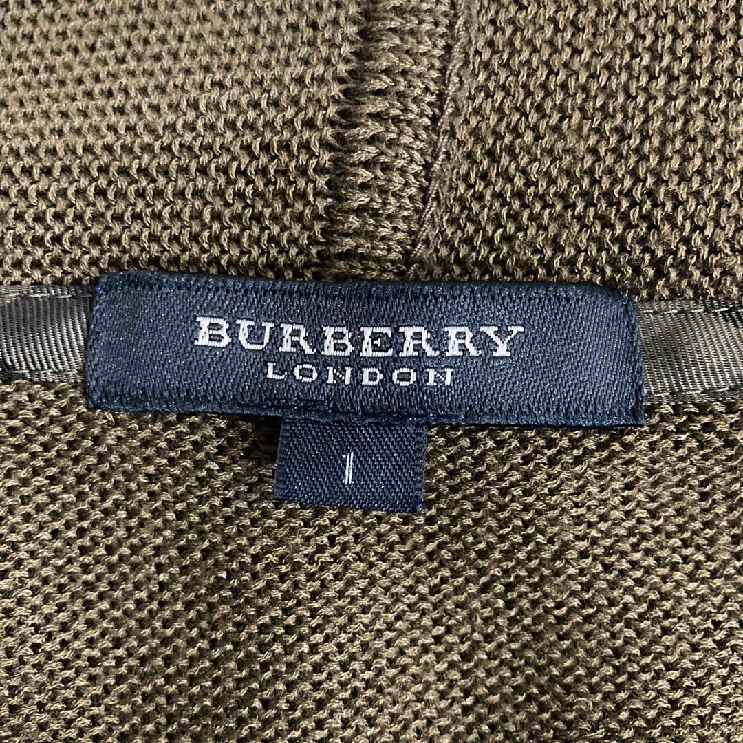 BURBERRY(バーバリー)のバーバリーロンドン　シルク混　カーディガン　ロングカーディガン　カーキ　日本製 レディースのトップス(カーディガン)の商品写真