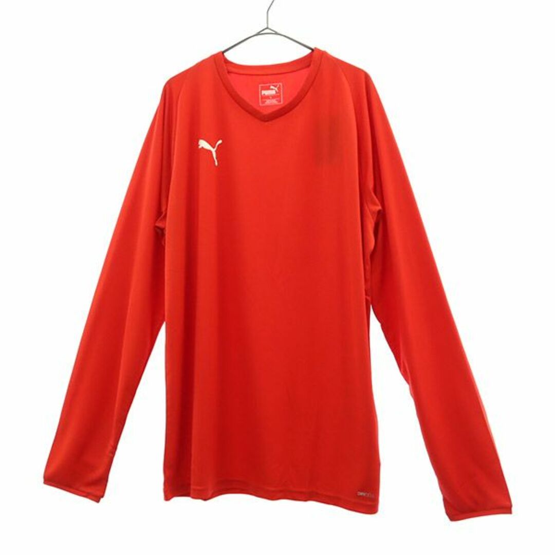 PUMA(プーマ)の未使用 プーマ ロゴプリント トレーニング 長袖 ウェア XL レッド PUMA Tシャツ スポーツ メンズ 古着 【231231】 メール便可 スポーツ/アウトドアのトレーニング/エクササイズ(トレーニング用品)の商品写真