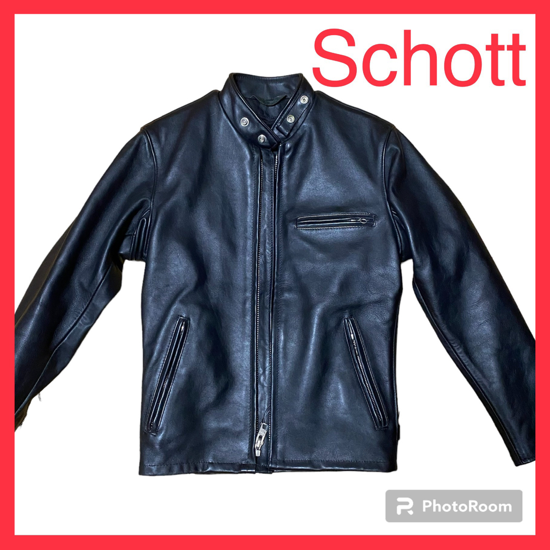 schott(ショット)の【美品】Schott ショット  ライダースジャケット　革ジャン シングル メンズのジャケット/アウター(ライダースジャケット)の商品写真