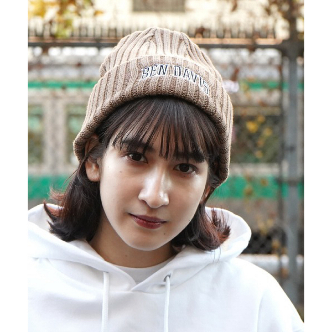 BEN DAVIS(ベンデイビス)の《BEN DAVIS》COLLEGE KNIT CAP ダークグリーン レディースの帽子(ニット帽/ビーニー)の商品写真