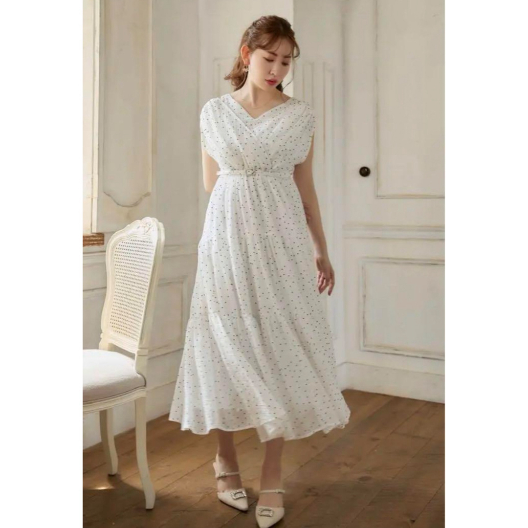 Her lip to(ハーリップトゥ)のherlipto Tiered Polka-Dot Long Dress レディースのワンピース(ロングワンピース/マキシワンピース)の商品写真