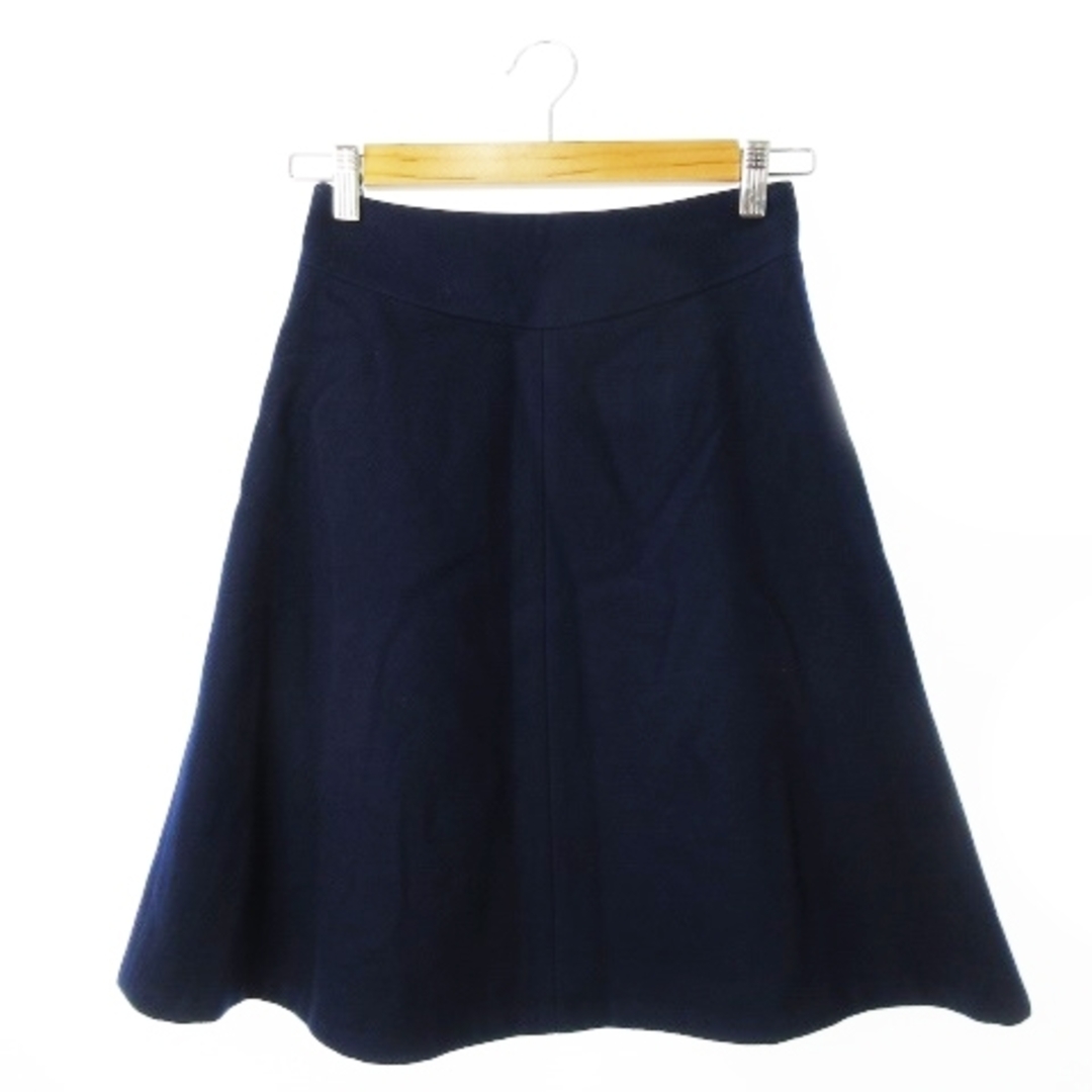 フレディ エミュ スカート フレア ひざ丈 ウール モールスキン 厚手 36 紺 レディースのスカート(ひざ丈スカート)の商品写真