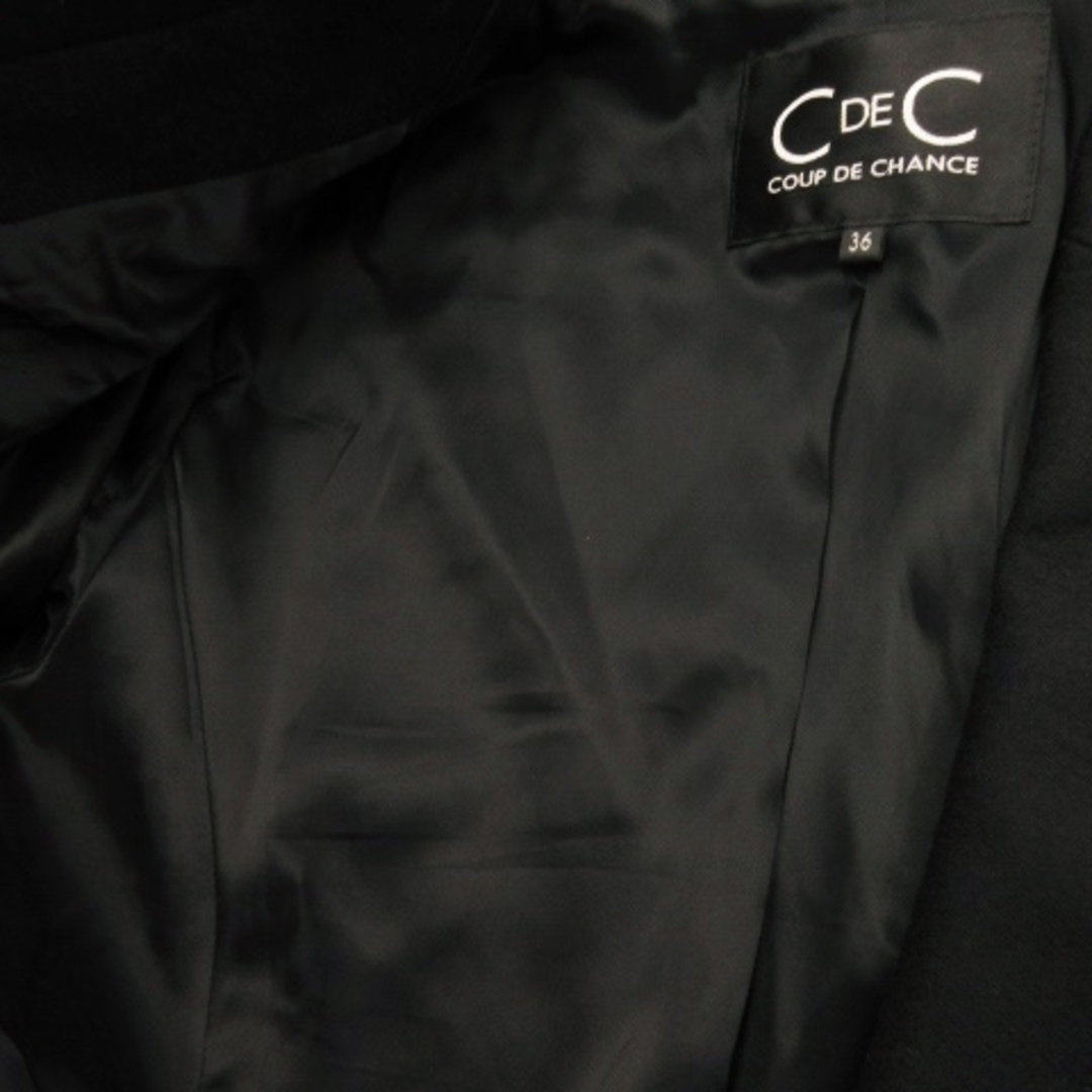 COUP DE CHANCE(クードシャンス)のクードシャンス ジャケット テーラード 総裏地 ウール フェルト 縮絨 36 黒 レディースのジャケット/アウター(その他)の商品写真