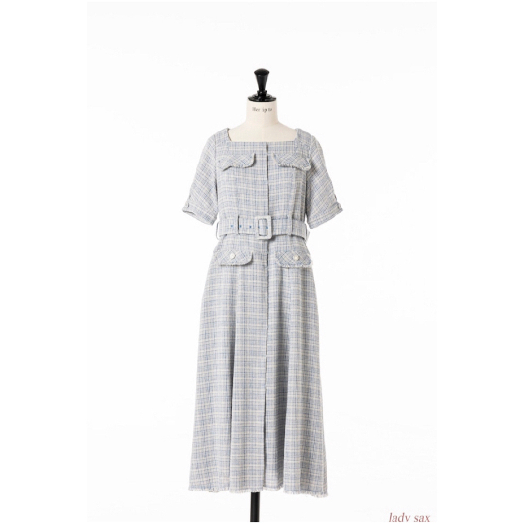 Classic Tweed Belted Dress/Her lip to