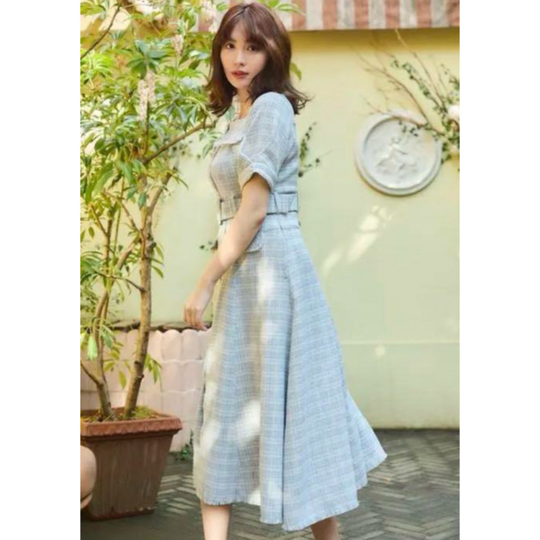 Herlipto Classic Tweed Belted Dress