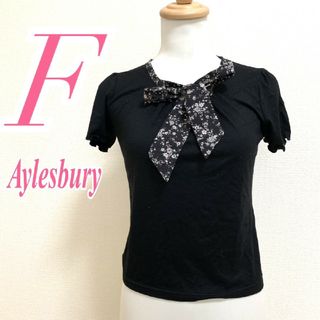 アリスバーリー(Aylesbury)のアリスバーリー Ｆ 半袖カットソー リボン 花柄 ブラック グレー パープル(カットソー(半袖/袖なし))