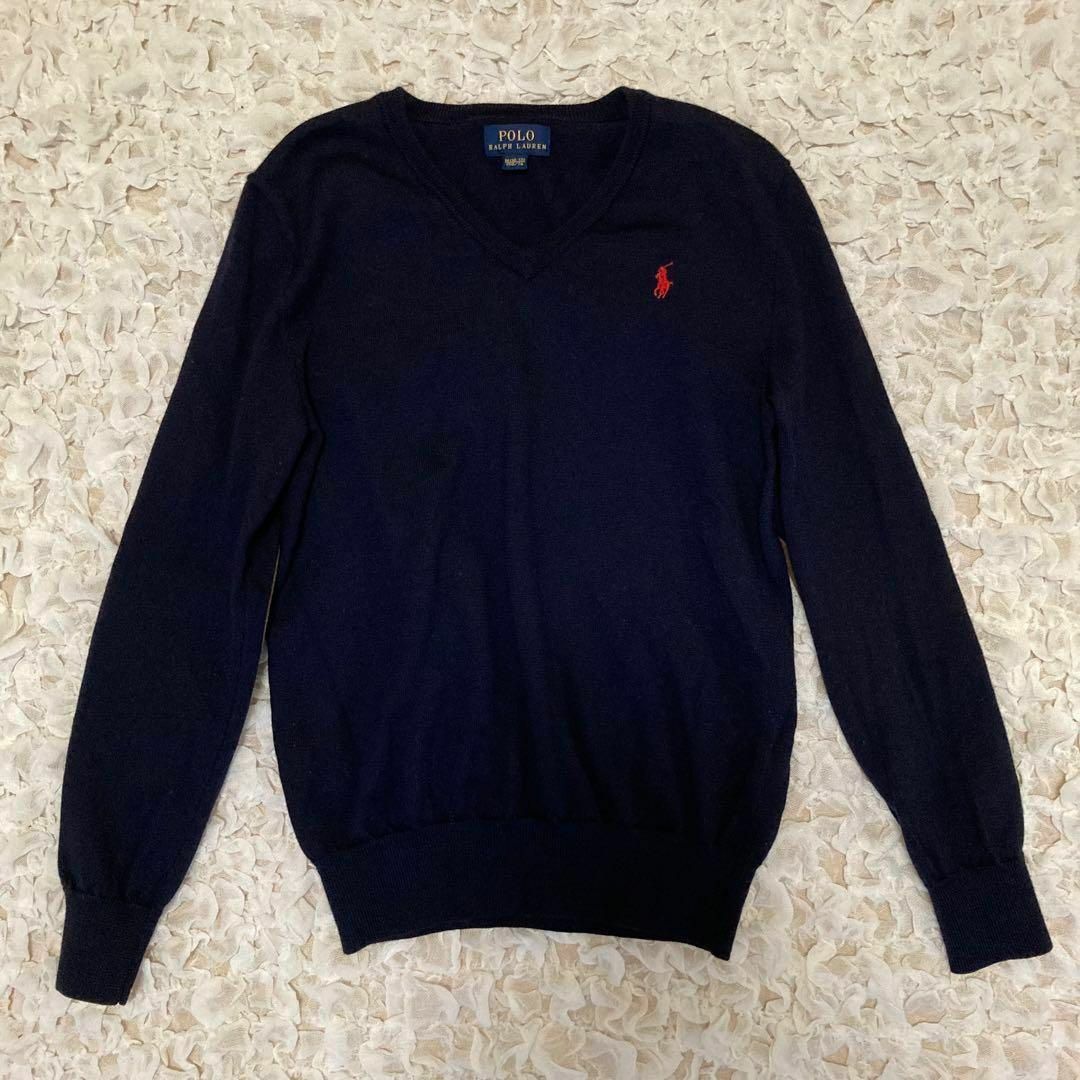 POLO RALPH LAUREN(ポロラルフローレン)のPOLO RALPH LAUTEN エルボーパッチ ウールニット  レザー レディースのトップス(ニット/セーター)の商品写真