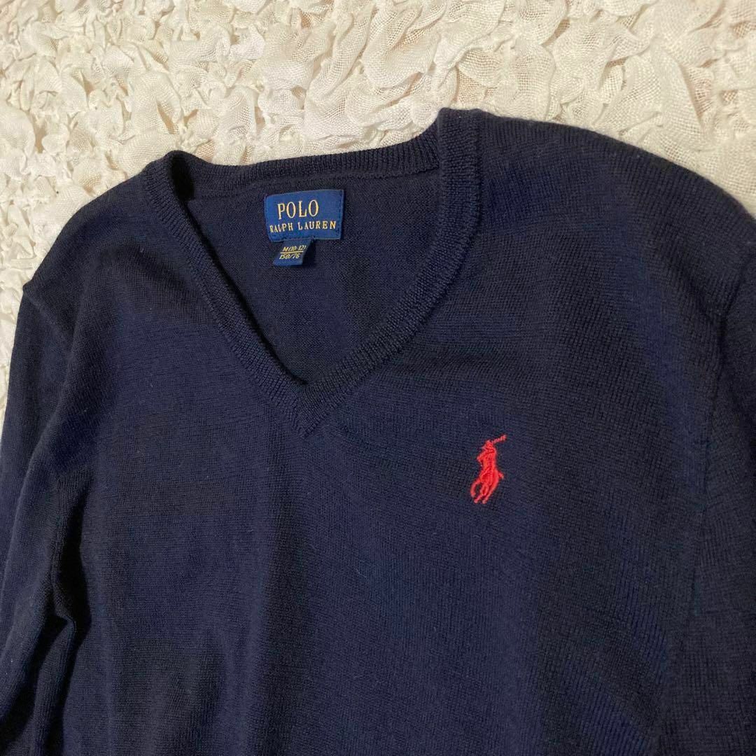 POLO RALPH LAUREN(ポロラルフローレン)のPOLO RALPH LAUTEN エルボーパッチ ウールニット  レザー レディースのトップス(ニット/セーター)の商品写真