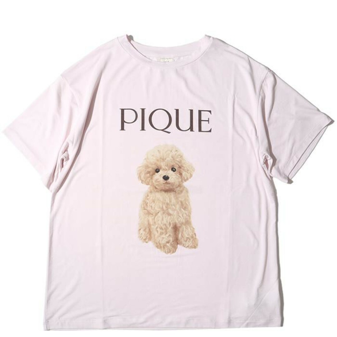 gelato pique(ジェラートピケ)の新品未使用　ジェラート ピケ　トイプードル柄ワンポイントTシャツ　ピンク レディースのトップス(Tシャツ(半袖/袖なし))の商品写真