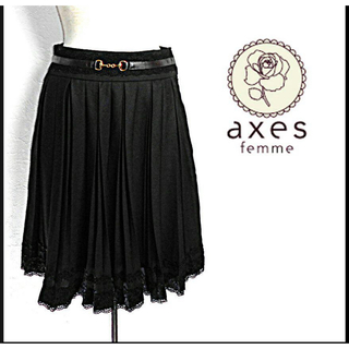 アクシーズファム(axes femme)のアクシーズファム黒スカート(ひざ丈スカート)
