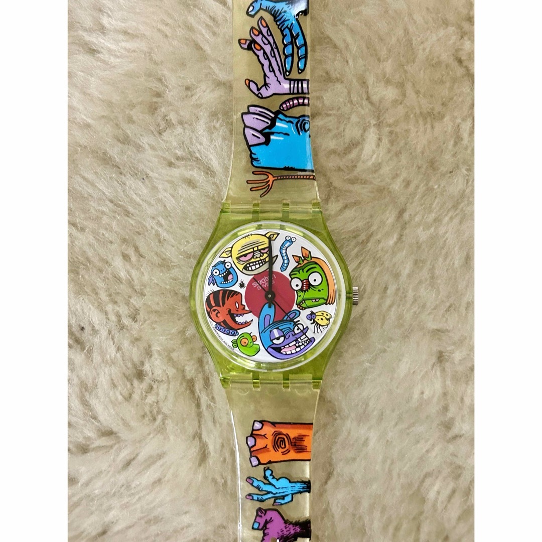 swatch(スウォッチ)の【値下げ！】腕時計　swatch スウォッチ　モンスター風イラスト レディースのファッション小物(腕時計)の商品写真