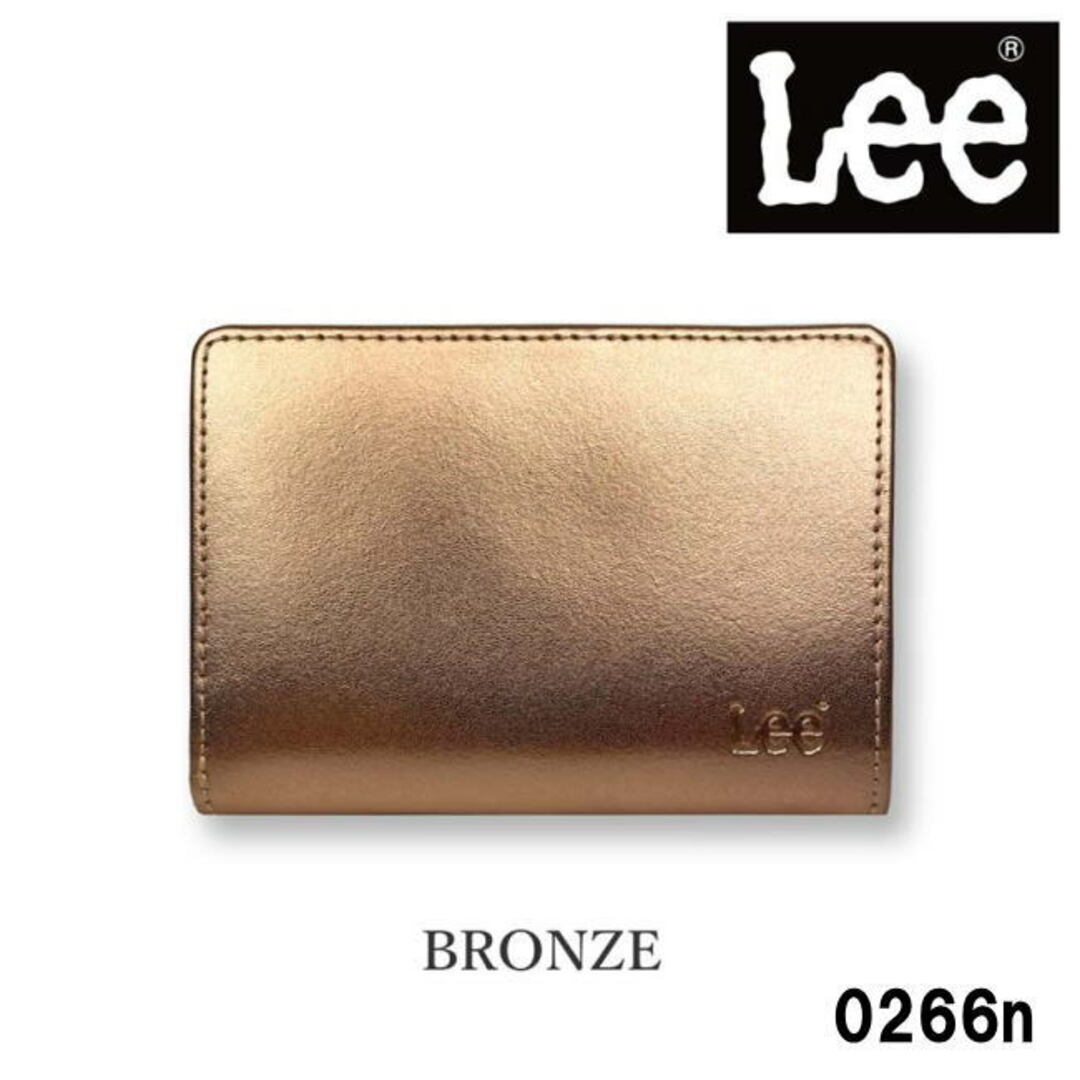 1ヶ所カード入れブロンズ Lee リー メダルカラー 折財布 ラウンド 本革 0520266n