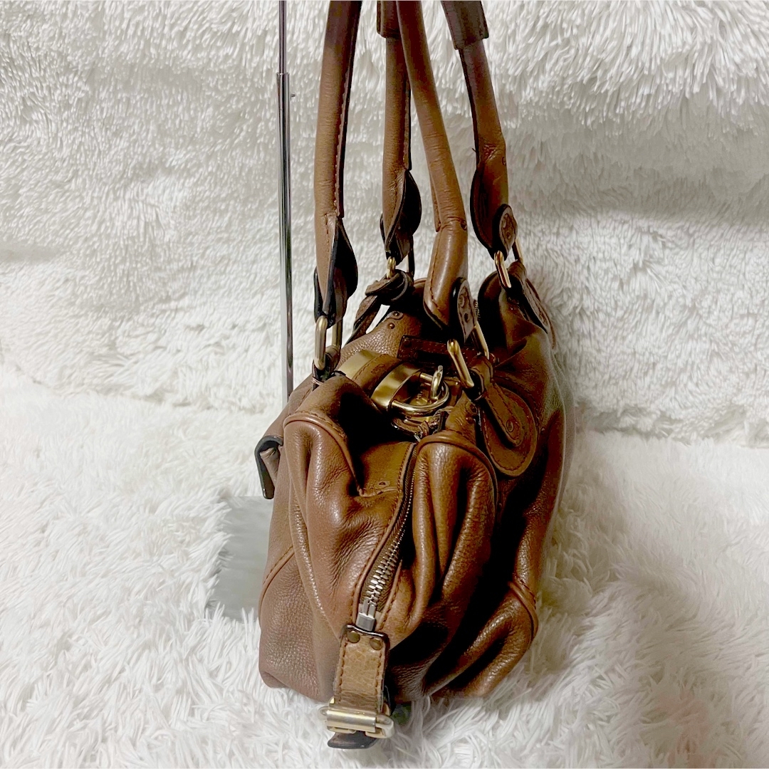 Chloe(クロエ)の【SALE】クロエ　パディントン　バッグ　ブラウン　本革バッグ　鍵　ポケット レディースのバッグ(ボストンバッグ)の商品写真