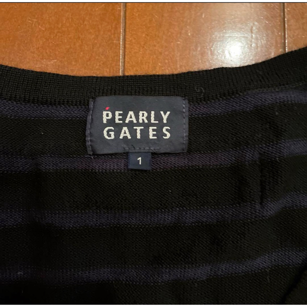 PEARLY GATES(パーリーゲイツ)のPEARLY GATES ブラックパープル　ニットセーターサイズ1 レディースのトップス(ニット/セーター)の商品写真