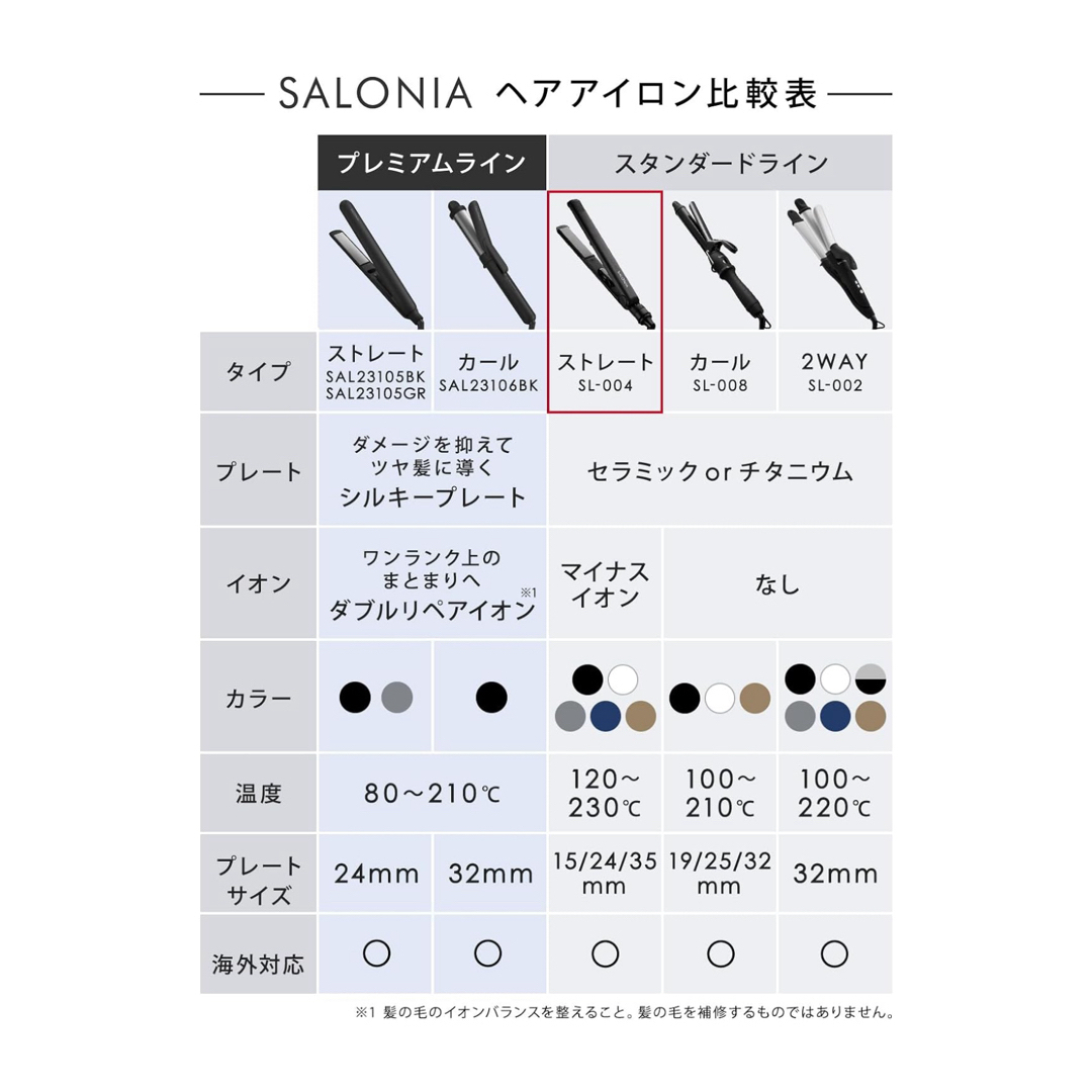 ReFa(リファ)のSALONIA/ヘアアイロン 24㎜ SL-004SGO スマホ/家電/カメラの美容/健康(ヘアアイロン)の商品写真