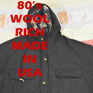 ウールリッチ(WOOLRICH)のウールリッチ 80s マウンテンパーカ 黒 13597c USA製 00 70(マウンテンパーカー)