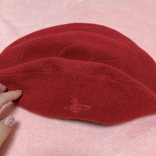 ヴィヴィアンウエストウッド(Vivienne Westwood)の廃盤【ヴィヴィアン】渦巻き　ベレー帽　赤　レッド(ハンチング/ベレー帽)