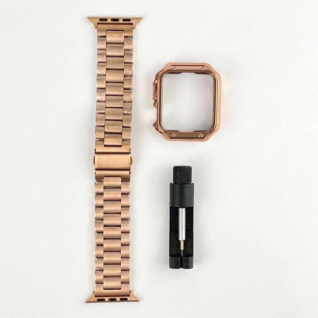 AppleWatch アップルウォッチベルト ステンレス ピンクゴールド メンズの時計(その他)の商品写真