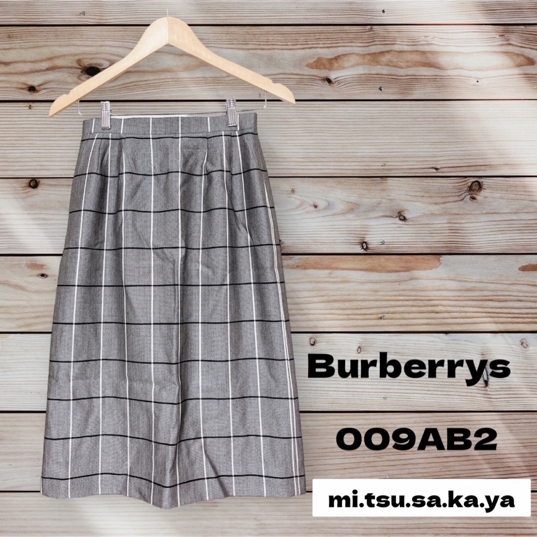 BURBERRY(バーバリー)の希少Burberrys90年代ヴィンテージスカート　シルク　ウール混　チェック柄 レディースのスカート(ロングスカート)の商品写真