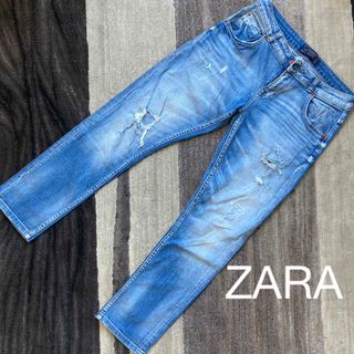 ザラ(ZARA)の【送料無料】ZARA BASIC ザラ　デニム　ダメージ　ジーンズ　サイズ04(デニム/ジーンズ)