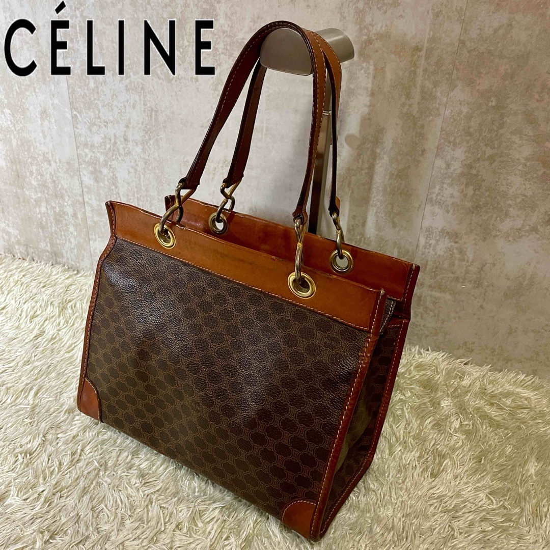 celine(セリーヌ)の極希少 ヴィンテージ セリーヌ マカダム ハンドバッグ ミニ スクエアバッグ レディースのバッグ(ハンドバッグ)の商品写真