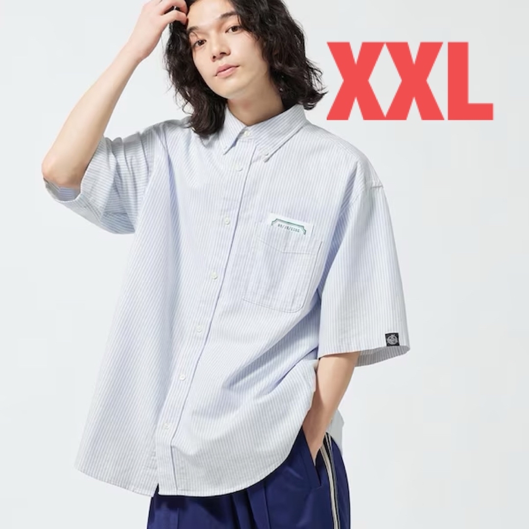 GU(ジーユー)の【XXL】オーバーサイズシャツ Mrs. GREEN APPLE GUストライプ メンズのトップス(シャツ)の商品写真