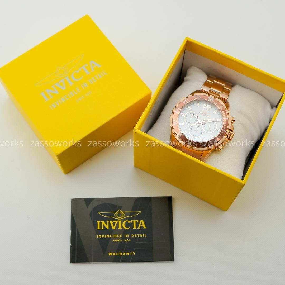 INVICTA(インビクタ)のAB02 インビクタ メンズブランド腕時計 ゴールド 超綺麗なクロノグラフ メンズの時計(腕時計(アナログ))の商品写真