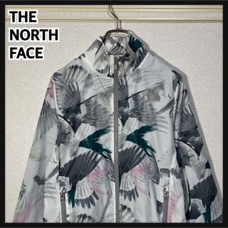 ザノースフェイス(THE NORTH FACE)の【ノースフェイス】ナイロンジャケット　総柄　花柄　白ボタニカル　ワンポイント15(ナイロンジャケット)