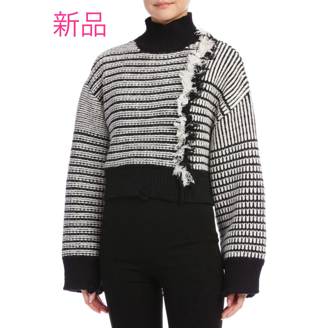 TOMORROWLAND - 新品タグ付き定価4万程!AVANTLOOK*ボーダーフリンジニット M