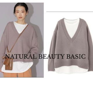 ナチュラルビューティーベーシック(NATURAL BEAUTY BASIC)の新品未使用タグ付き ナチュラルビューティーベーシック ニット(ニット/セーター)