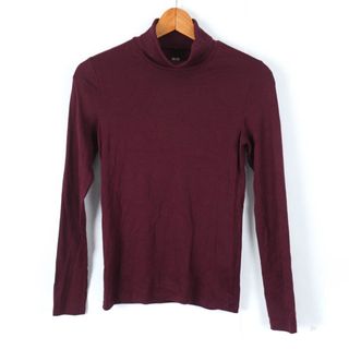 ユニクロ(UNIQLO)のユニクロ 長袖Tシャツ タートルネック レディース Sサイズ パープル UNIQLO(Tシャツ(長袖/七分))