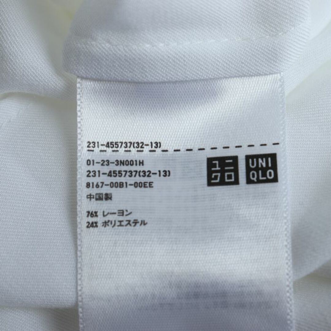 UNIQLO(ユニクロ)のユニクロ 半袖シャツ とろみブラウス レディース Mサイズ ホワイト UNIQLO レディースのトップス(カットソー(半袖/袖なし))の商品写真