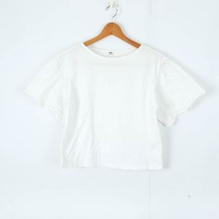 ユニクロ(UNIQLO)のユニクロ 半袖Tシャツ 袖レース ブラウス レディース XSサイズ ホワイト UNIQLO(Tシャツ(半袖/袖なし))