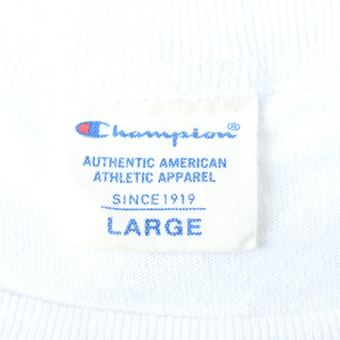 Champion(チャンピオン)のチャンピオン 半袖Tシャツ 胸ポケット 無地 スポーツウエア メンズ Lサイズ ホワイト Champion メンズのトップス(Tシャツ/カットソー(半袖/袖なし))の商品写真