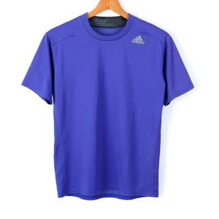 アディダス(adidas)のアディダス 半袖Tシャツ 無地 ワンポイントロゴ スポーツウエア メンズ Mサイズ ブルー adidas(Tシャツ/カットソー(半袖/袖なし))