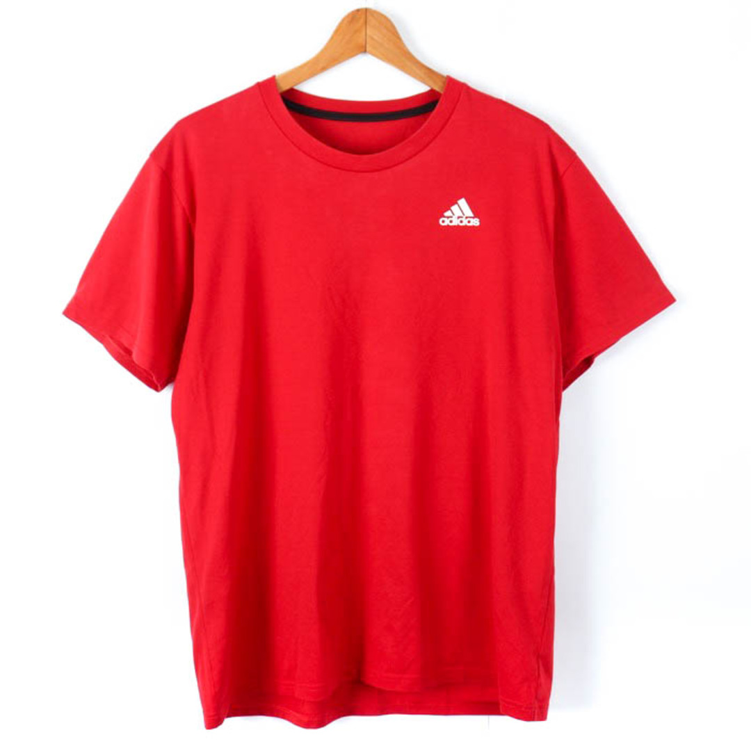 adidas(アディダス)のアディダス 半袖Tシャツ ワンポイントロゴ スポーツウエア 大きいサイズ メンズ LLサイズ レッド adidas メンズのトップス(Tシャツ/カットソー(半袖/袖なし))の商品写真