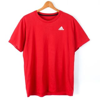 アディダス(adidas)のアディダス 半袖Tシャツ ワンポイントロゴ スポーツウエア 大きいサイズ メンズ LLサイズ レッド adidas(Tシャツ/カットソー(半袖/袖なし))