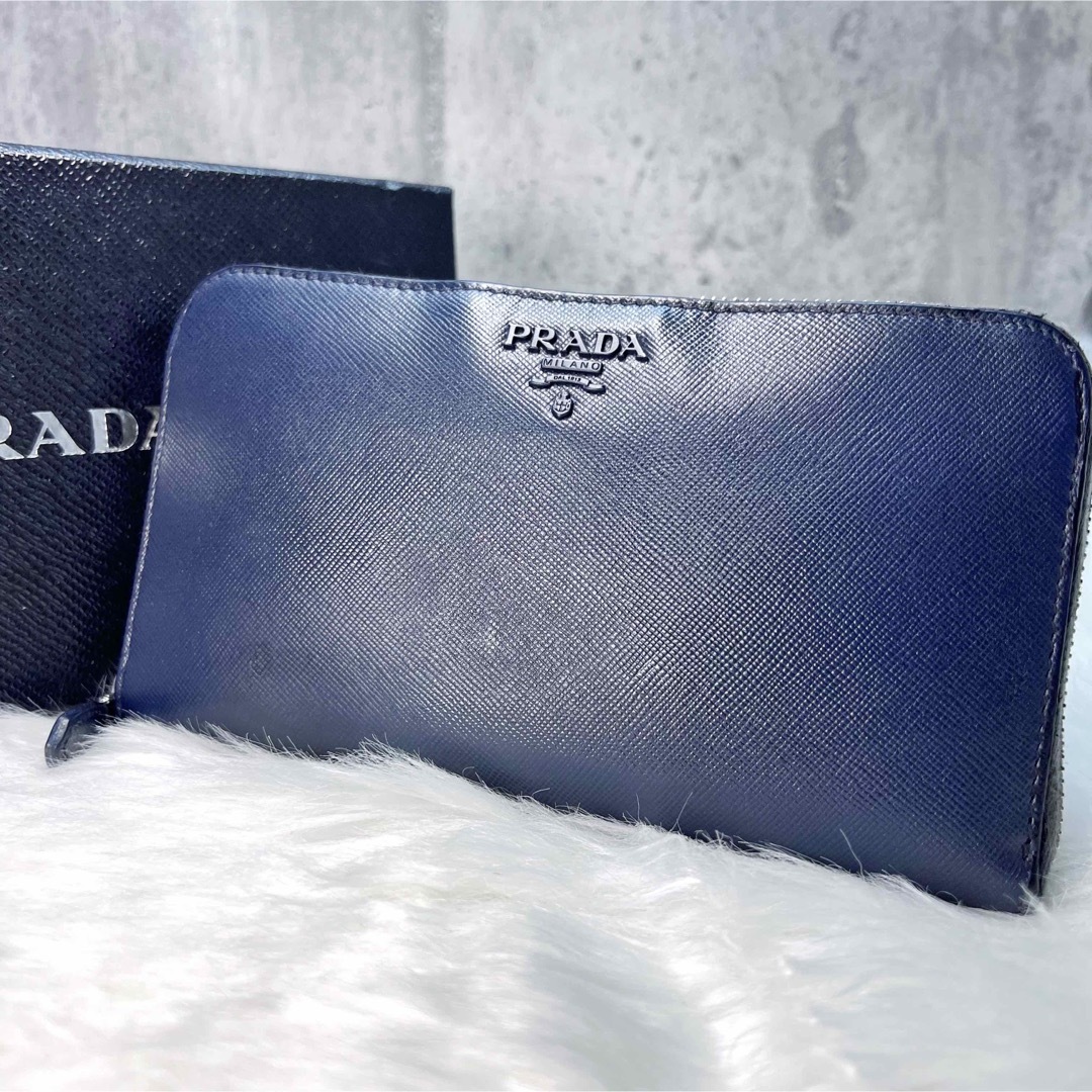 【超希少クロコダイル×極美品】PRADA 長財布 ネイビー メンズ ラウンド▪️状態