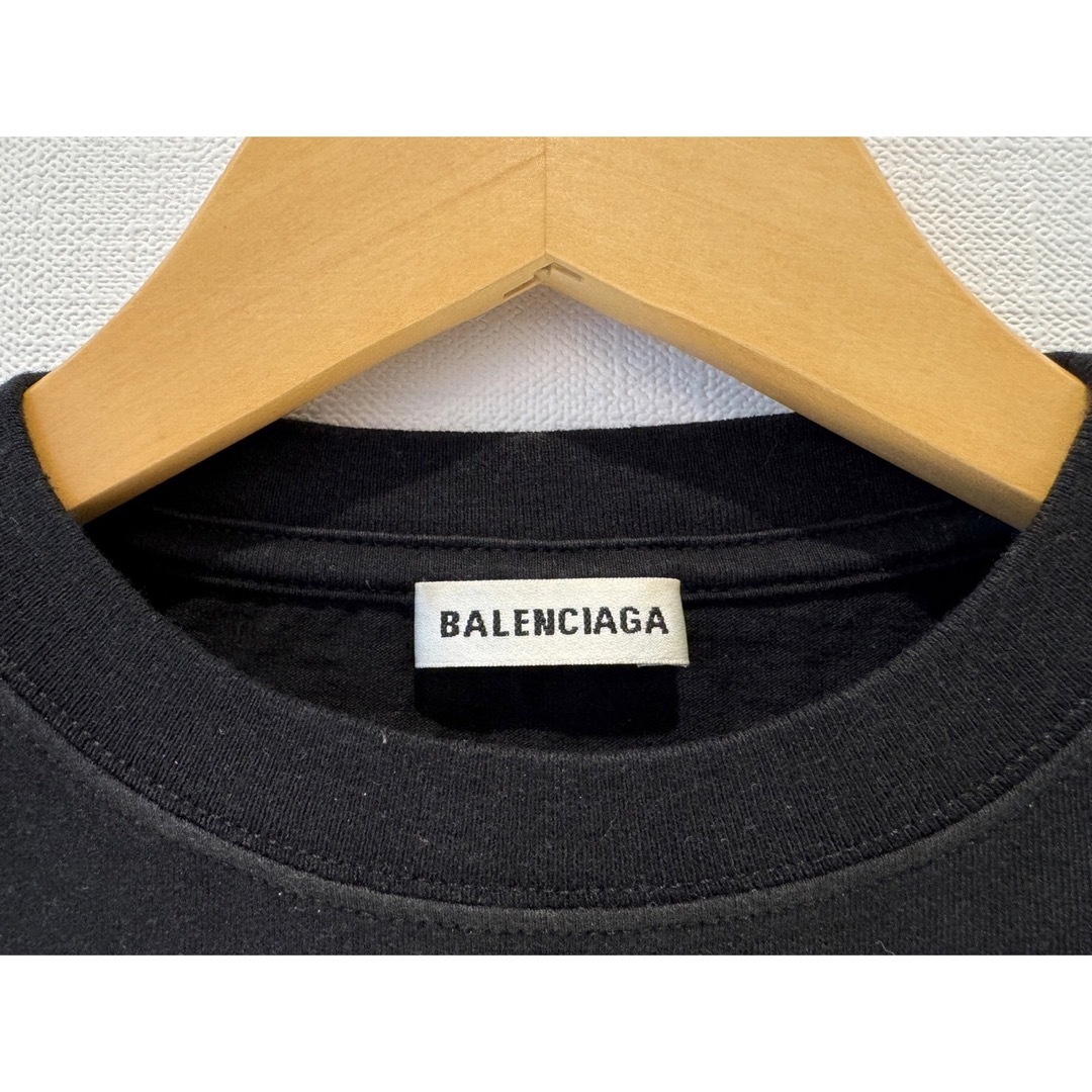 Balenciaga(バレンシアガ)の美品❗️ BALENCIAGA BBロゴ  コットンシャツ Sサイズ ブラック レディースのトップス(Tシャツ(半袖/袖なし))の商品写真