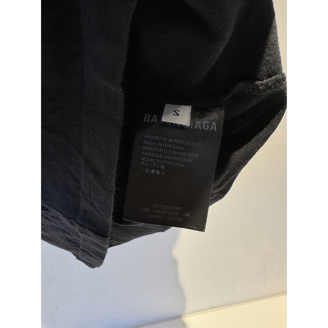 Balenciaga(バレンシアガ)の美品❗️ BALENCIAGA BBロゴ  コットンシャツ Sサイズ ブラック レディースのトップス(Tシャツ(半袖/袖なし))の商品写真