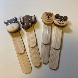 ウッドブックマーク　栞　木工品(しおり/ステッカー)