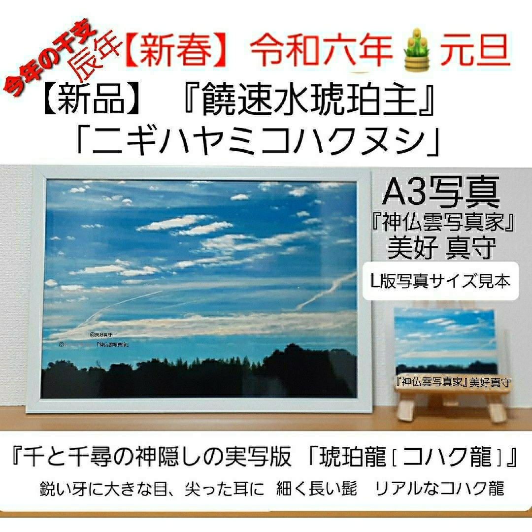 辰年 A3版【新春】令和六年元旦発表『饒速水琥珀主』「ニギハヤミコハクヌシ」