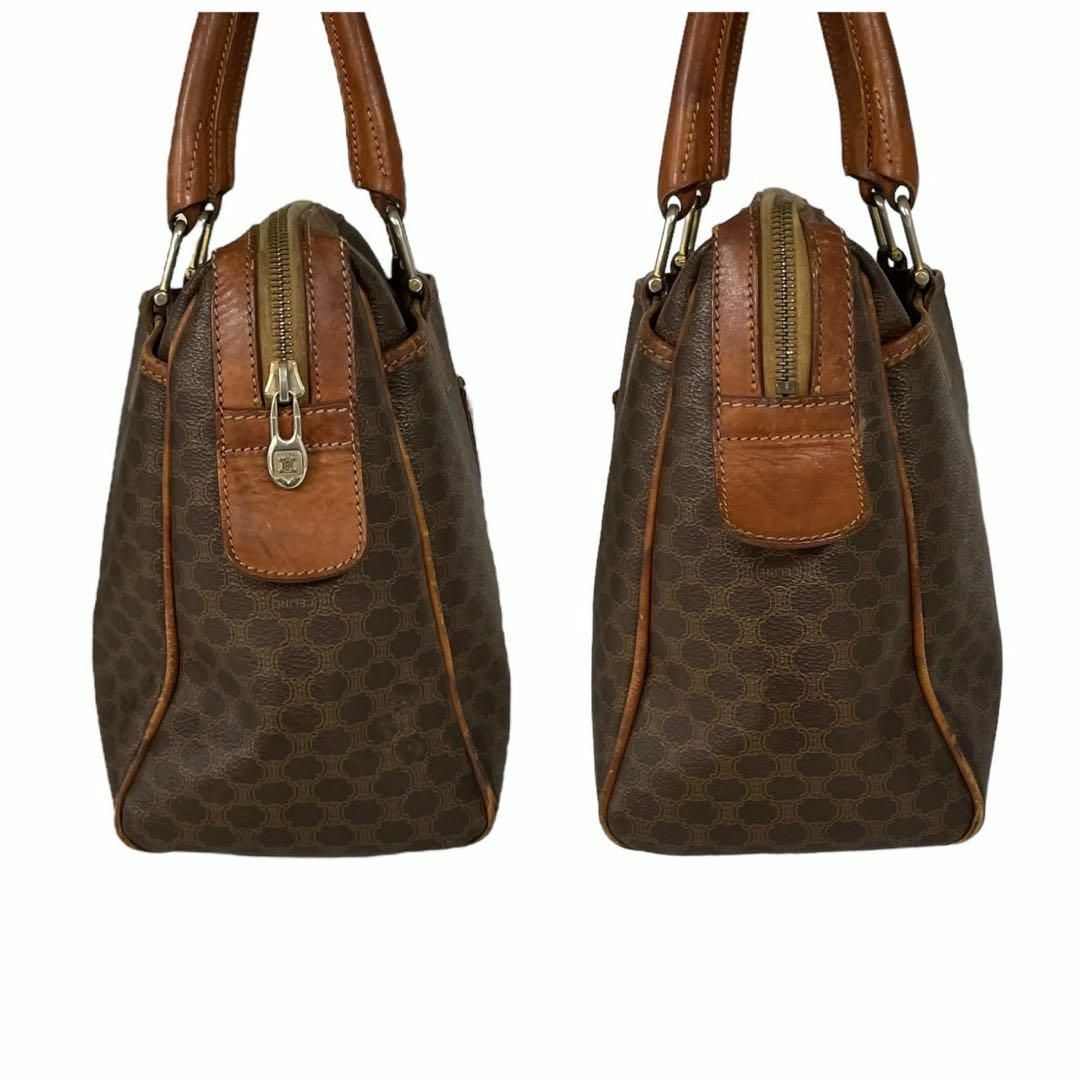 CELINE セリーヌ ボストンバッグ ハンドバッグ マカダム バッグ 本革 茶 CELINE セリーヌ ボストンバッグ ハンドバッグ マカダム バッグ 本革 茶