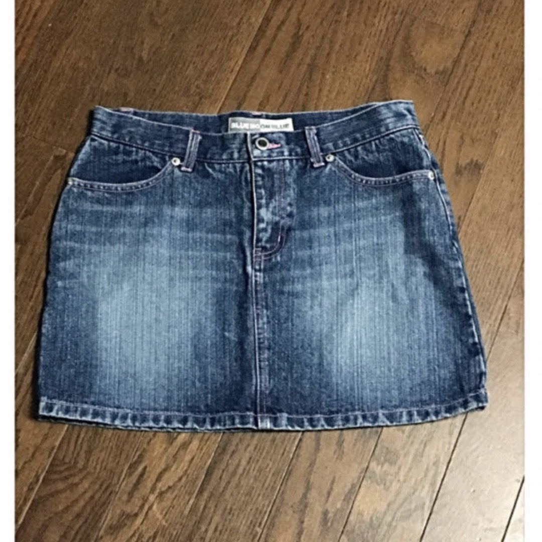 BLUE MOON BLUE(ブルームーンブルー)の古着 スカート デニムスカート ミニスカート 台形スカート レディースのスカート(ミニスカート)の商品写真