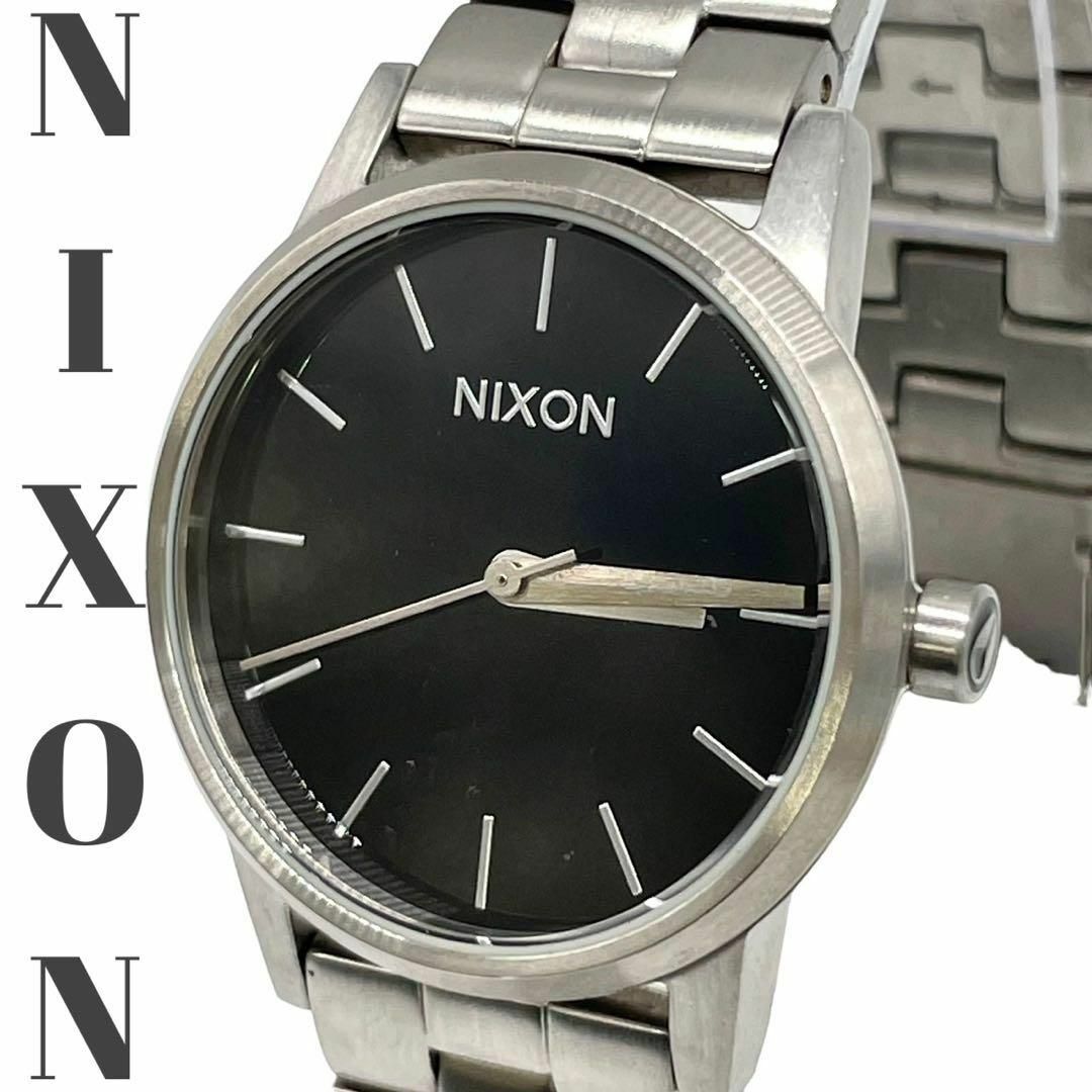 NIXON 腕時計　ケンジントン　シルバー　盤面黒　A361000 13Lブランドリンク