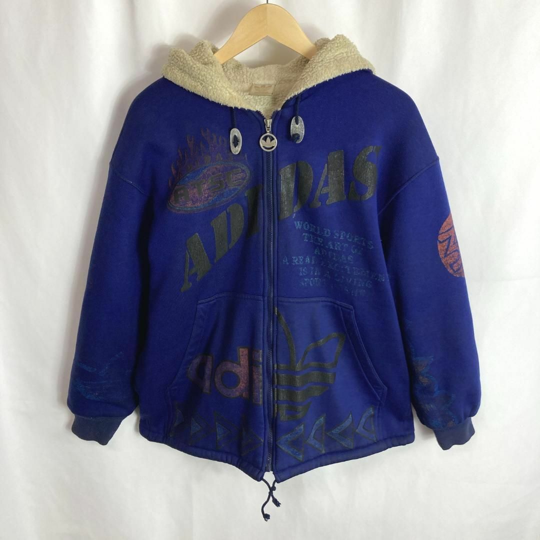 adidas - 90s古着アディダス 厚手フリースジャケット 裏ボア 総 adidas - 90s古着アディダス 厚手フリースジャケット 裏ボア 総