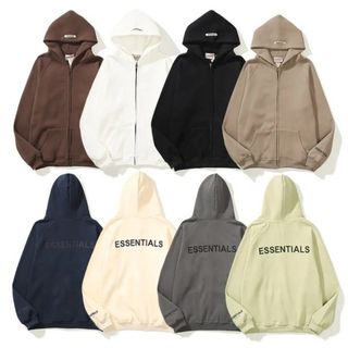 フィアオブゴッド(FEAR OF GOD)の【ほぼ未使用品】ESSENTIALS ジップアップパーカー(パーカー)