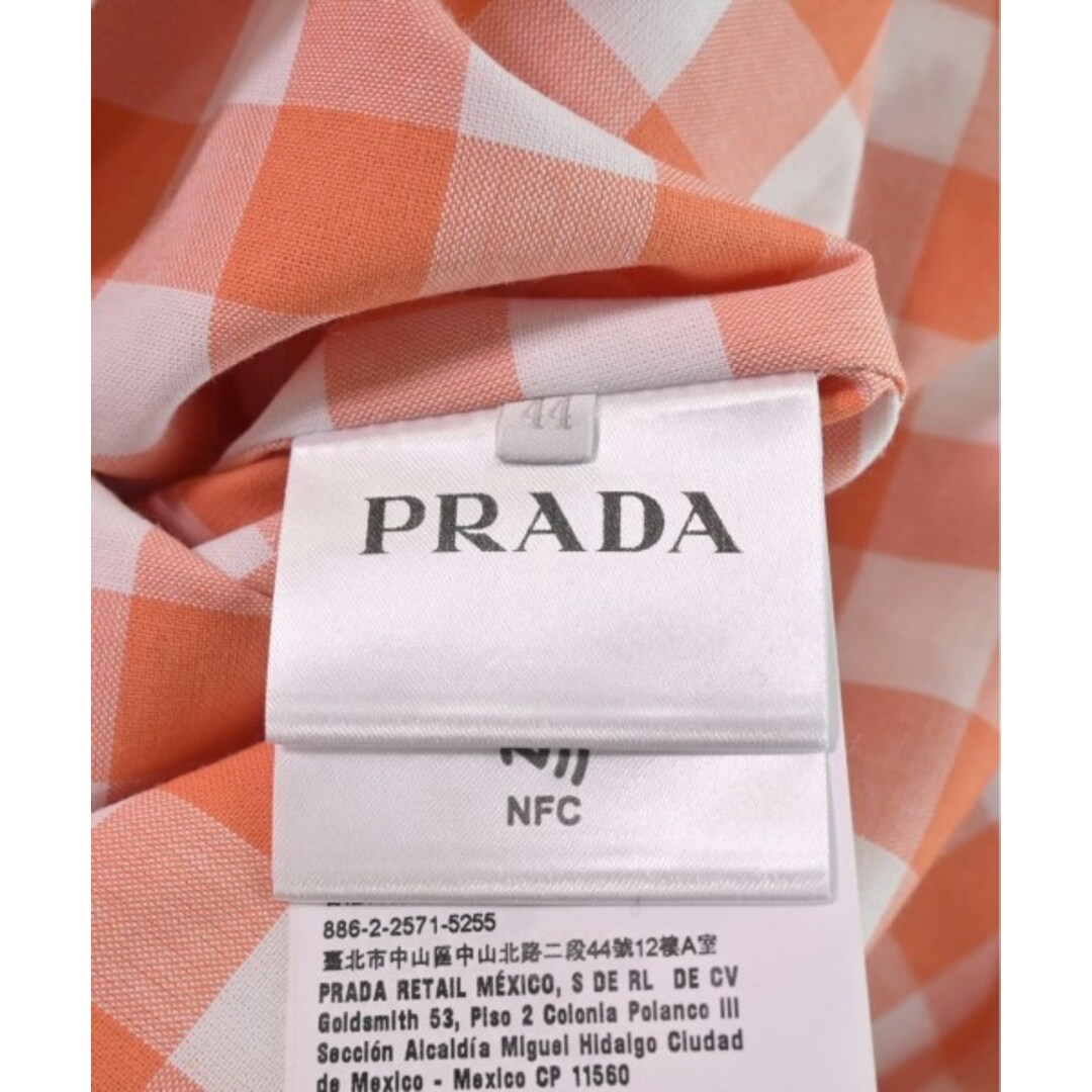 PRADA(プラダ)のPRADA プラダ コート 44(S位) オレンジx白(ギンガムチェック) 【古着】【中古】 メンズのジャケット/アウター(その他)の商品写真