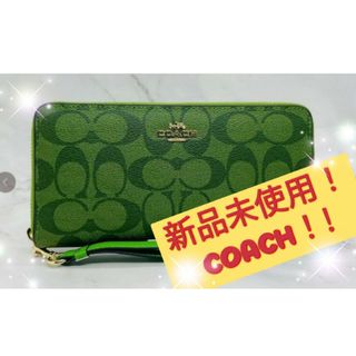 コーチ(COACH) シグネチャー 財布(レディース)（グリーン・カーキ/緑色